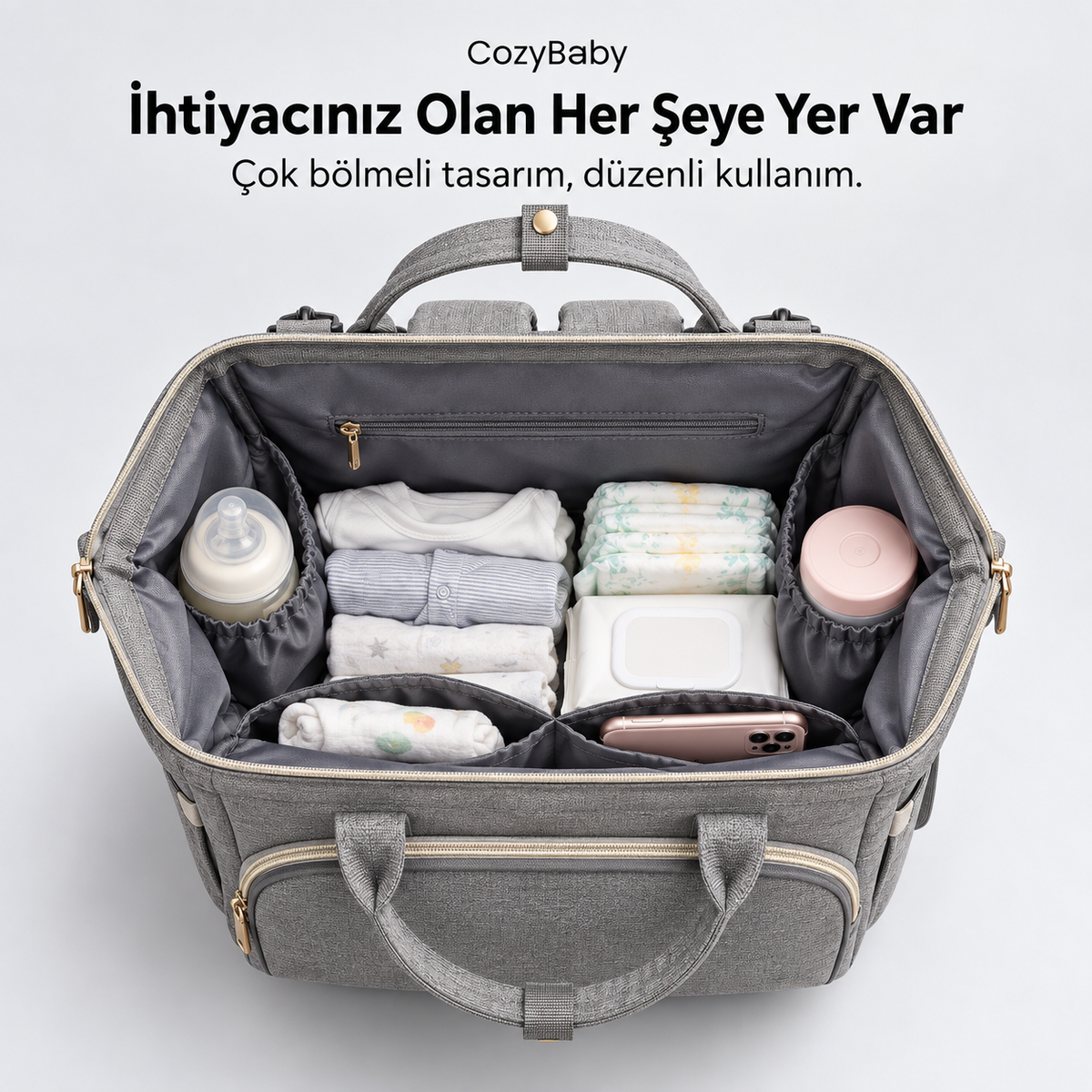 CozyBaby | Çok Fonksiyonlu Bebek Bakım Çantası